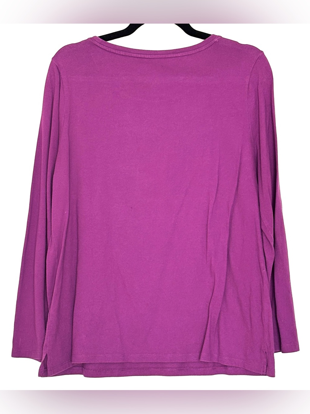 Talbots Holiday Graphic Long Sleeve Tee Purple Size 1XP - Picture 2 of 4